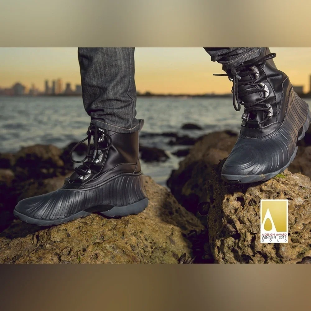Ecilu Black Lace-Up Boots